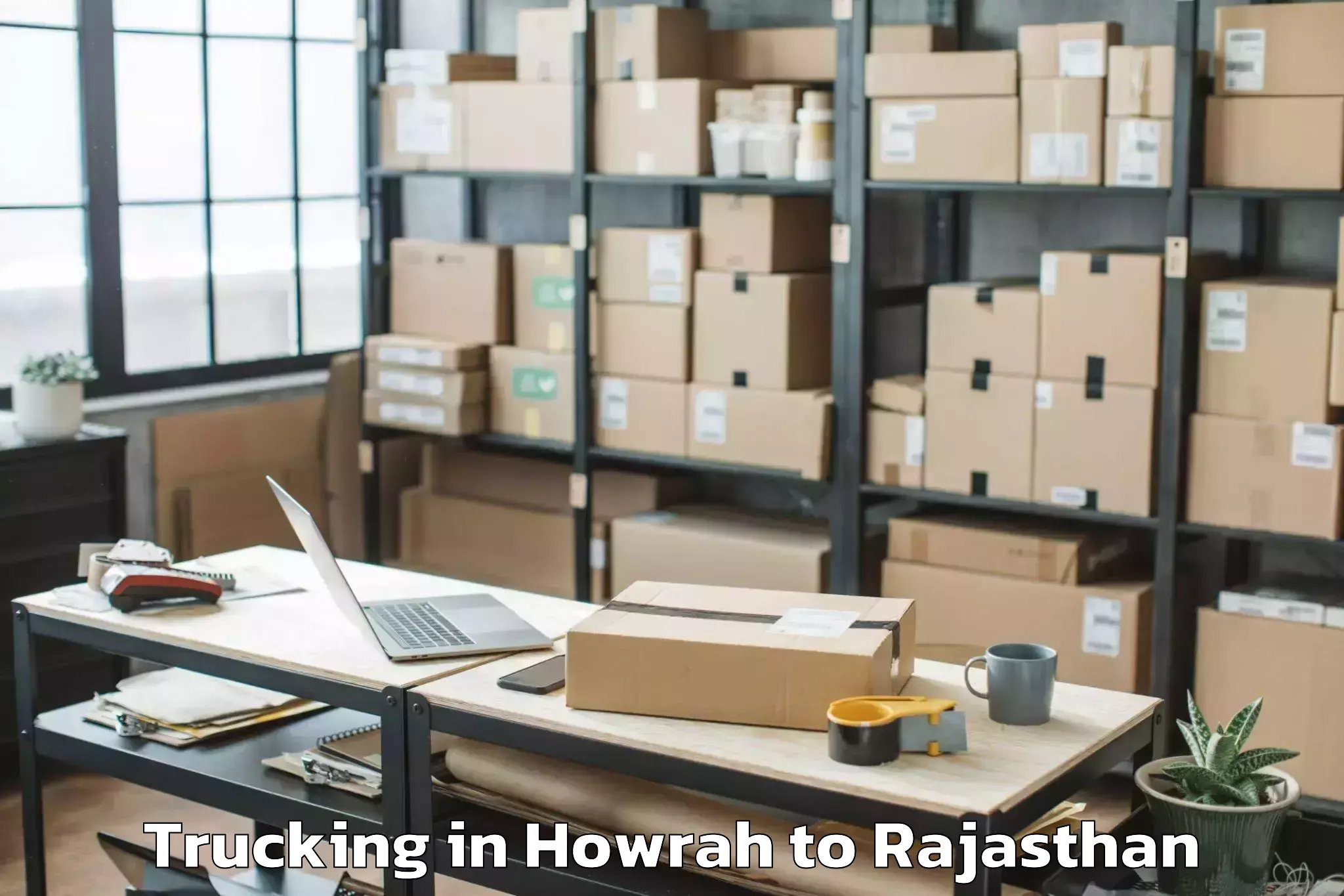 Book Howrah to Barmer Trucking Online